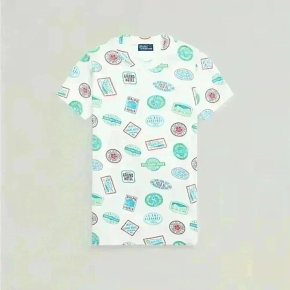 NWT Travel Motif Ribbed Cotton Tee by
Polo Ralph Lauren Sz XXS - Picture 2 of 7